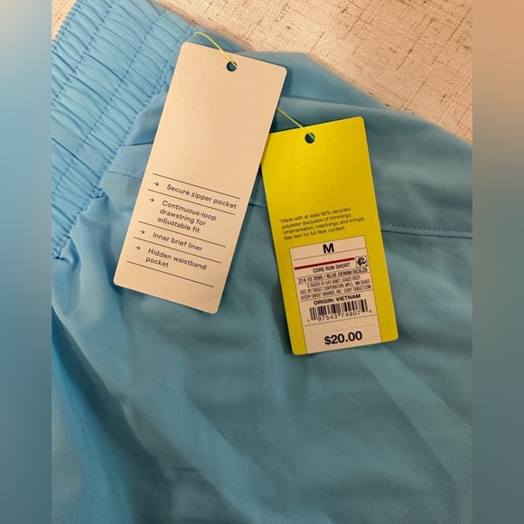 Light Blue Athletic Shorts with Zipper Pocket - Picture 6 of 9